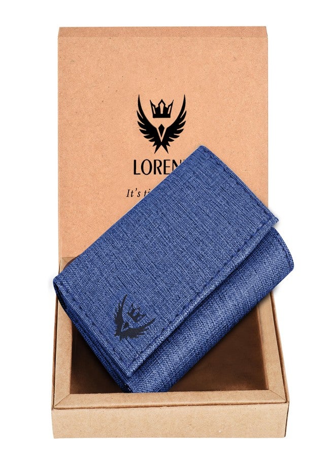 LORENZ Trifold Wallet for Men, Navy Blue, 6 Credit Card Slots, 2 Currency Compartments, 2 Coin Pockets, ID Window | Non Leather | WL-97 - Image 2